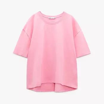 Футболка Zara Oversize, розовый