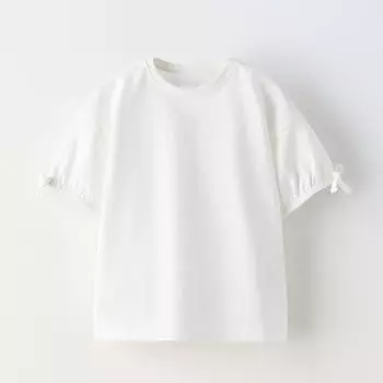 Футболка Zara Plain With Bows, белый