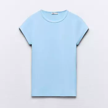 Футболка Zara Polyamide, голубой