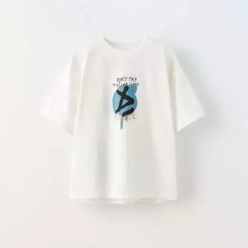 Футболка Zara Printed, белый
