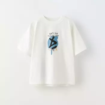 Футболка Zara Printed, белый