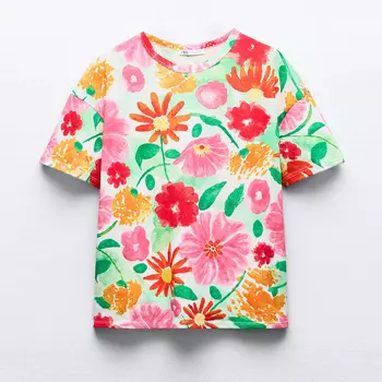 Футболка Zara Printed, мультиколор