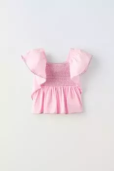 Футболка Zara Ruffled, розовый