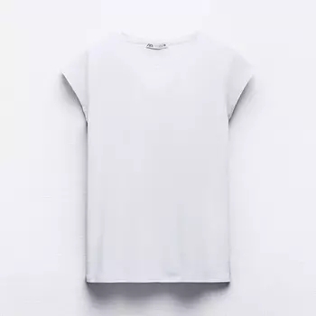 Футболка Zara Short Sleeve Cotton, белый