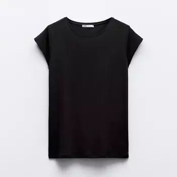 Футболка Zara Short Sleeve Cotton, черный