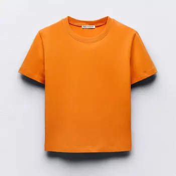 Футболка Zara Short Sleeve, оранжевый