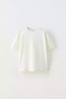 Футболка Zara Slub, кремовый