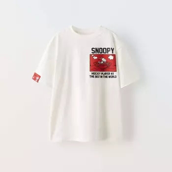 Футболка Zara Snoopy Peanuts, белый