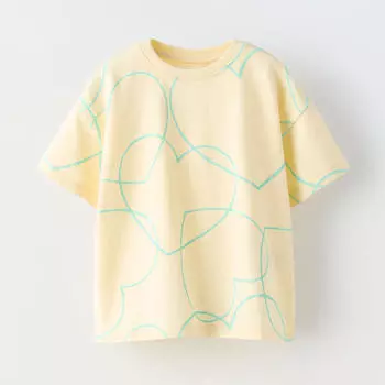 Футболка Zara Streak Print, светло-желтый