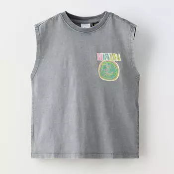 Футболка Zara Summer Camp Nirvana, серый