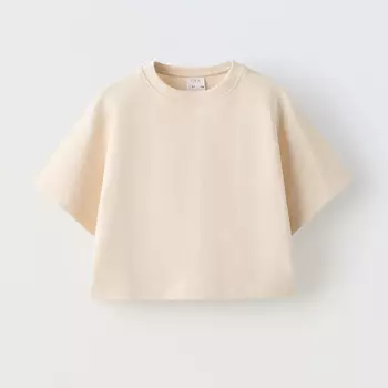 Футболка Zara Summer Camp Plain, бежевый