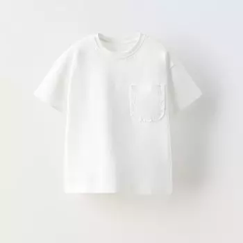 Футболка Zara Summer Camp Plain Pocket, белый