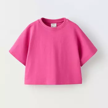 Футболка Zara Summer Camp Plain, ярко-розовый