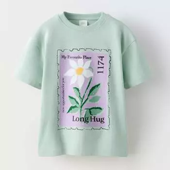 Футболка Zara Summer Camp Printed, зеленый