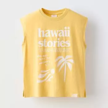 Футболка Zara Summer Camp Sea Print, желтый