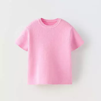 Футболка Zara Summer Camp Striped Knit, розовый