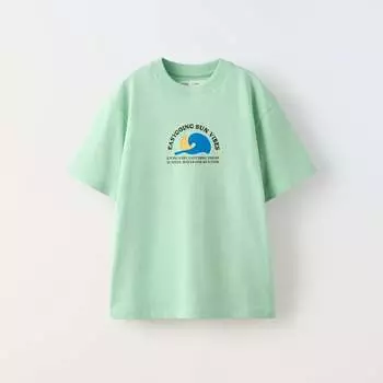 Футболка Zara Sun Vibes, зеленый