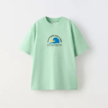 Футболка Zara Sun Vibes, зеленый