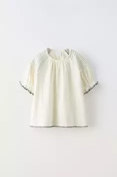 Футболка Zara Textured, кремовый