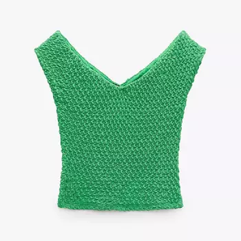 Футболка Zara Textured, зеленый