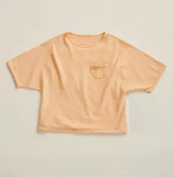 Футболка Zara Timelesz Garment-dye Linen Blend, светло-оранжевый
