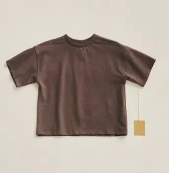 Футболка Zara Timelesz Low Shoulder Seam Cotton, темно-коричневый