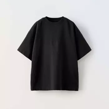 Футболка Zara True Neutrals Embroidered, черный