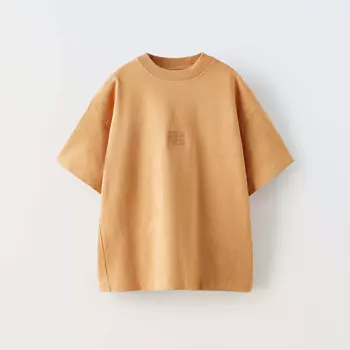 Футболка Zara True Neutrals Embroidered, персиковый