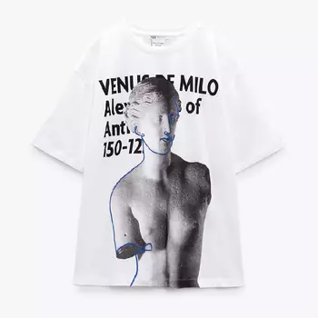 Футболка Zara Venus De Milo Print, белый