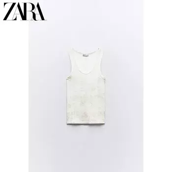 Футболка Zara в рубчик, золотистый
