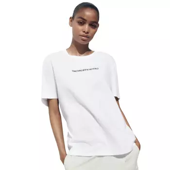 Футболка Zara With Contrast Slogan, белый