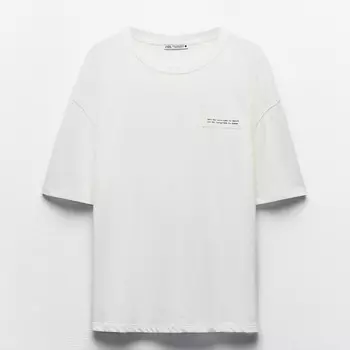Футболка Zara With Slogan, белый