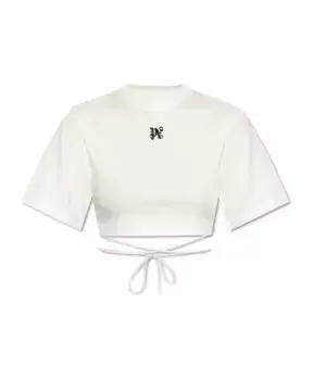 Футболка завязывается завязками сзади Palm Angels, белый