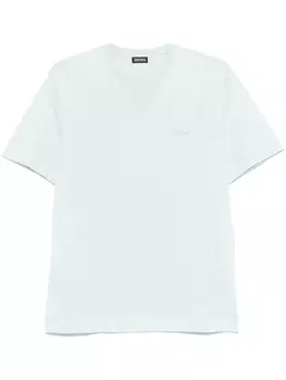 Футболка Zegna logo-embroidered, синий