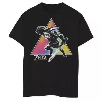 Футболка Zelda Link Tie Dye с треугольным портретом и графическим рисунком для мальчиков 8–20 лет Licensed Character