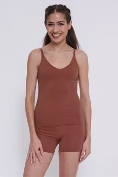 Футболка Zero Feel 2 0 на тонких бретелях Sloggi, коричневый