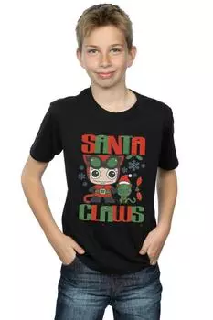 Футболка «Женщина-кошка в стиле чиби» с когтями Санта-Клауса DC Comics, черный