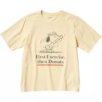 Футболка женская 41 абрикосово-желтая Uniqlo