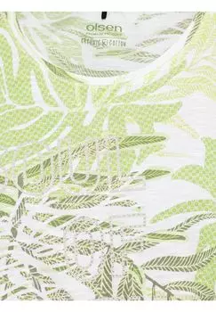 Футболка женская, экзотика, надпись olsen, цвет Light Lime