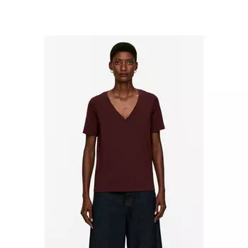Футболка женская Arket Ancora с V-образным вырезом, бордовый