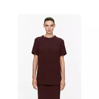 Футболка женская Arket с короткими рукавами и круглым вырезом, бордовый