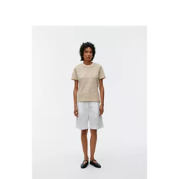 Футболка женская Arket с короткими рукавами и круглым вырезом, светло-розовый / коричневый