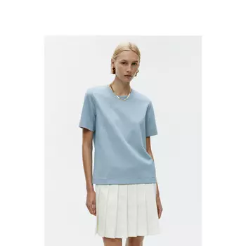 Футболка женская Arket с короткими рукавами и круглым вырезом, светло-голубой