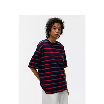 Футболка женская Arket с короткими рукавами, красный / темно-синий