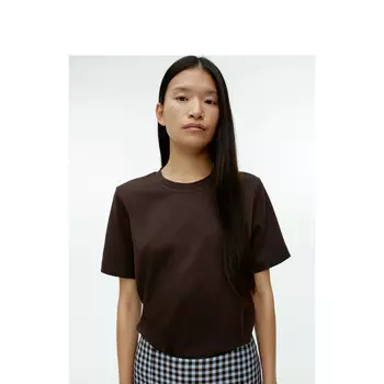 Футболка женская Arket с короткими рукавами, темно-коричневый