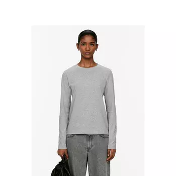 Футболка женская Arket с круглым вырезом и длинными рукавами, серый