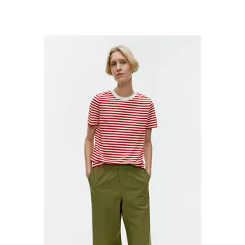 Футболка женская Arket с круглым вырезом, красный / белый