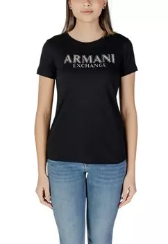 Футболка женская Armani Exchange с большим логотипом, черный