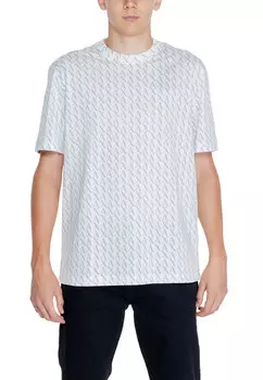Футболка женская Armani Exchange с фирменным принтом, белый
