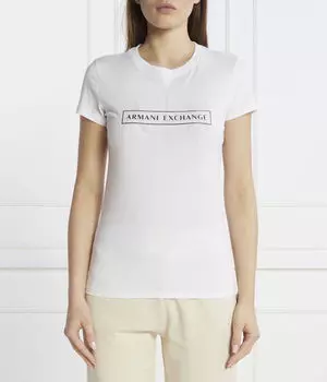 Футболка женская Armani Exchange с надписью, белый